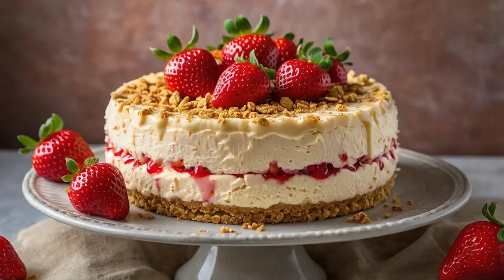 Best Strawberry Crunch Cheesecake Recipe